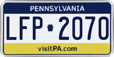 PA license plate LFP2070