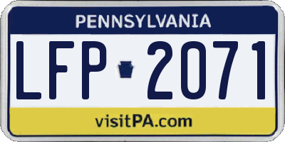 PA license plate LFP2071