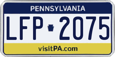 PA license plate LFP2075