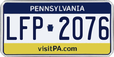 PA license plate LFP2076