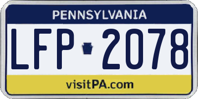 PA license plate LFP2078