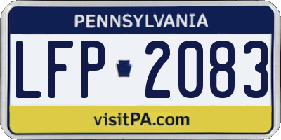 PA license plate LFP2083