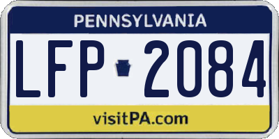 PA license plate LFP2084