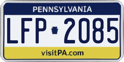 PA license plate LFP2085