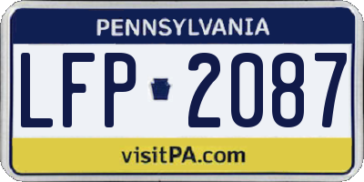PA license plate LFP2087