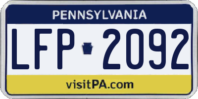 PA license plate LFP2092