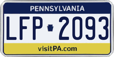 PA license plate LFP2093