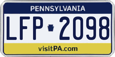 PA license plate LFP2098