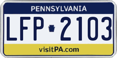 PA license plate LFP2103