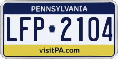 PA license plate LFP2104