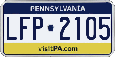 PA license plate LFP2105