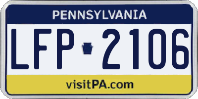 PA license plate LFP2106