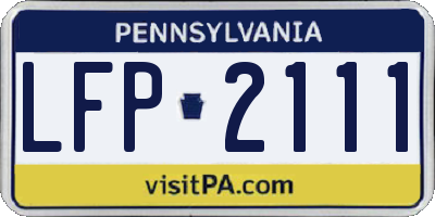 PA license plate LFP2111