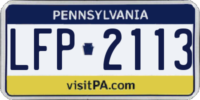 PA license plate LFP2113