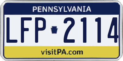 PA license plate LFP2114