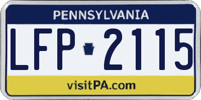 PA license plate LFP2115