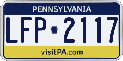 PA license plate LFP2117