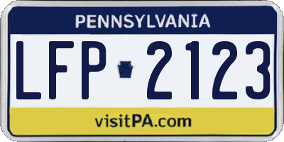 PA license plate LFP2123