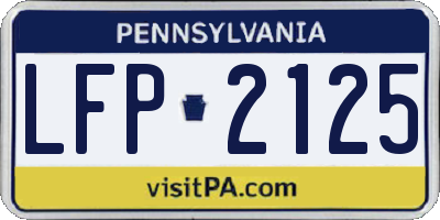 PA license plate LFP2125
