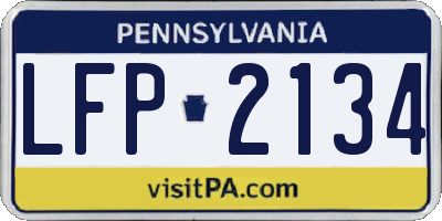 PA license plate LFP2134
