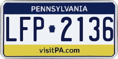 PA license plate LFP2136