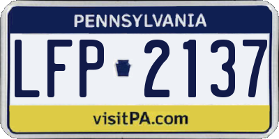 PA license plate LFP2137