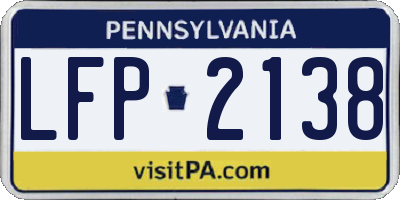 PA license plate LFP2138