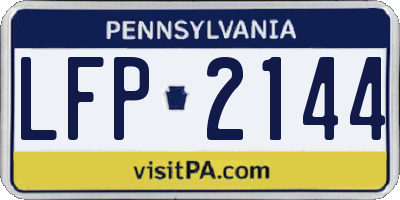 PA license plate LFP2144