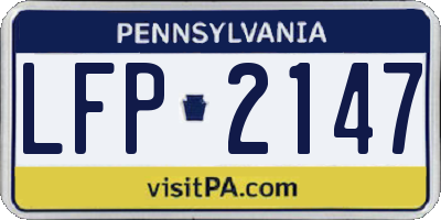 PA license plate LFP2147