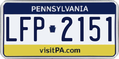 PA license plate LFP2151
