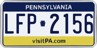 PA license plate LFP2156