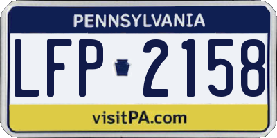 PA license plate LFP2158