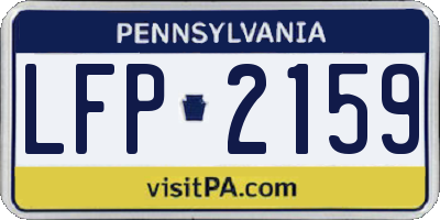 PA license plate LFP2159