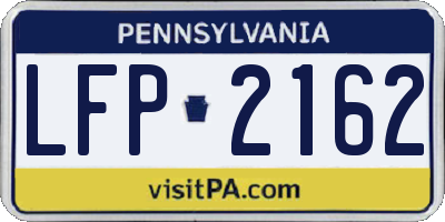 PA license plate LFP2162