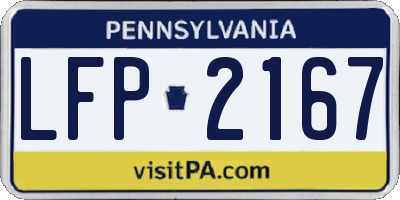 PA license plate LFP2167