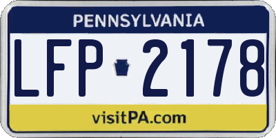 PA license plate LFP2178