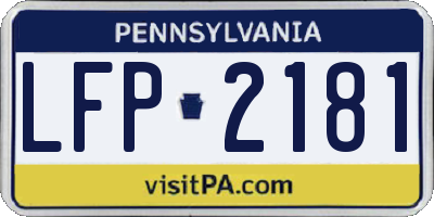 PA license plate LFP2181