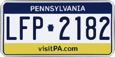 PA license plate LFP2182