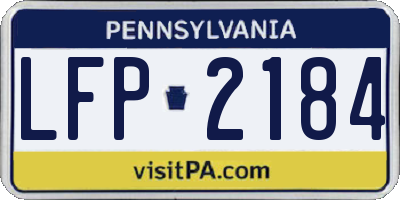 PA license plate LFP2184