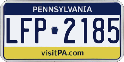 PA license plate LFP2185