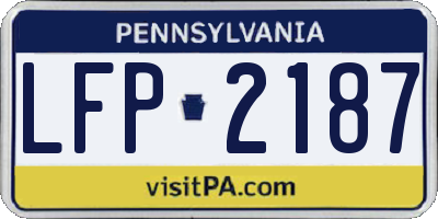 PA license plate LFP2187
