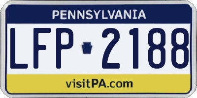 PA license plate LFP2188