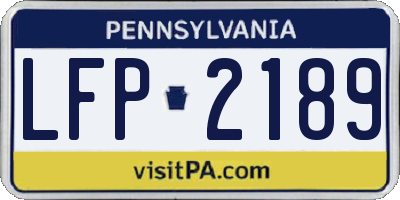PA license plate LFP2189