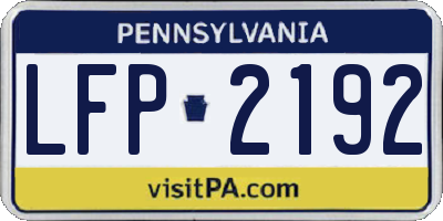 PA license plate LFP2192