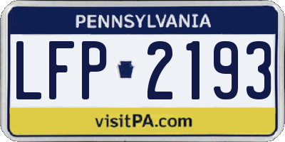 PA license plate LFP2193