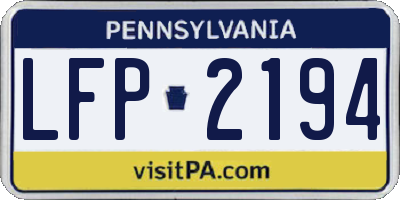 PA license plate LFP2194