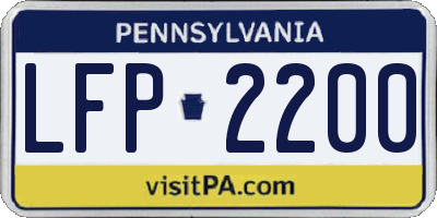 PA license plate LFP2200