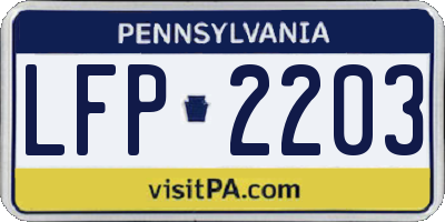 PA license plate LFP2203