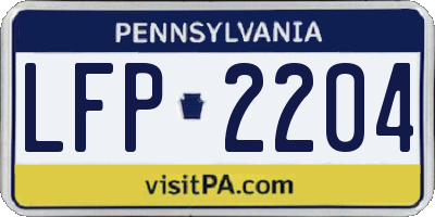 PA license plate LFP2204
