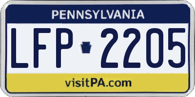 PA license plate LFP2205